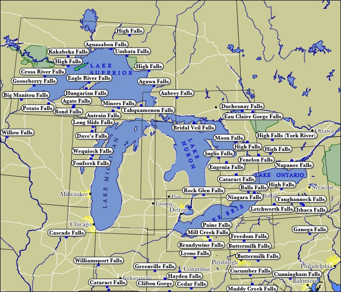 map of great lakes region