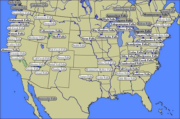 Maps Of Waterfalls